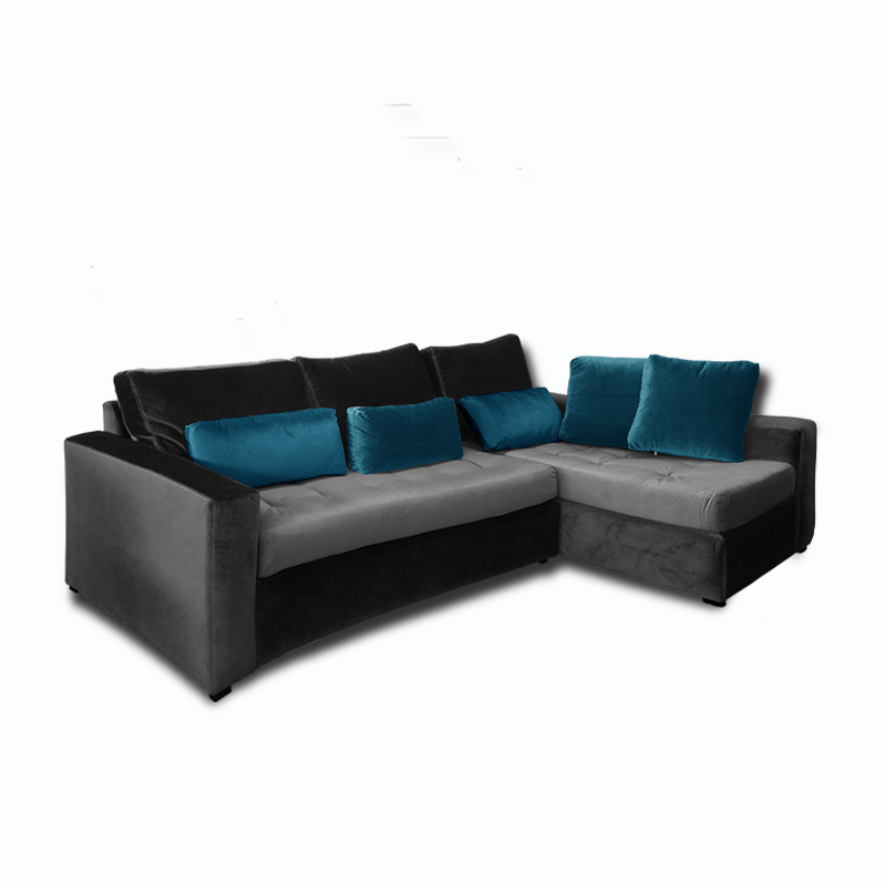 Sala Alaska terciopelo Gris y azul Muebles ROJEF // ENTREGA A CDMX Y ZONA METROPOLITANA.