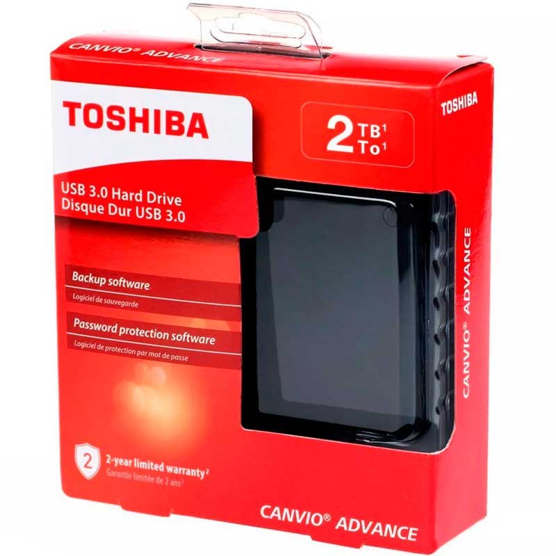 Disco Duro Externo 2tb Portatil Toshiba Canvio Advance Usb 3.0 HDTC920XK3AA Negro