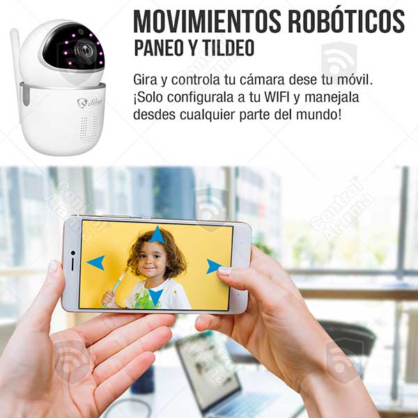  Camara IP HD 720p WiFi Almacenamiento en Nube Video Vigilancia Seguridad Emite Sonido Tipo Sirena