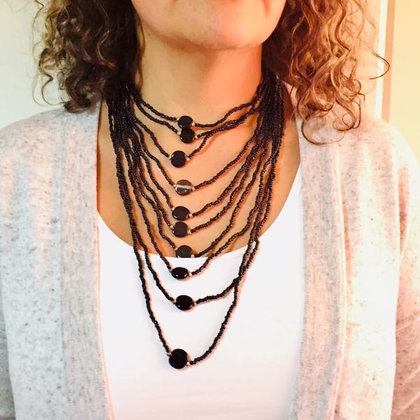 Collar Artesanal Cascada 10 Hilos Varios Colores 