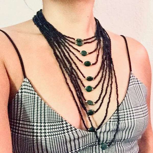 Collar Artesanal Cascada 10 Hilos Varios Colores 