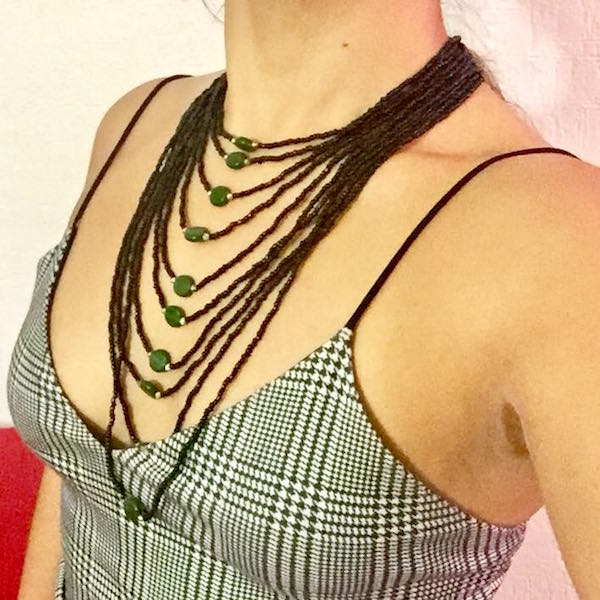 Collar Artesanal Cascada 10 Hilos Varios Colores 