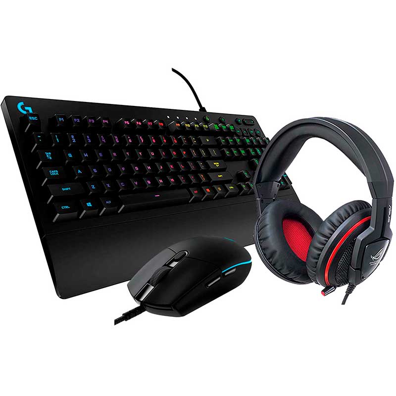 Kit Gamer LOGITECH Teclado G213 + Mouse G PRO + Diadema Orion