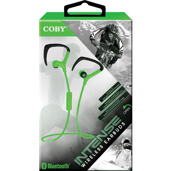 Coby Cebt401Grn Intense Wireless Earbuds Bluetooth