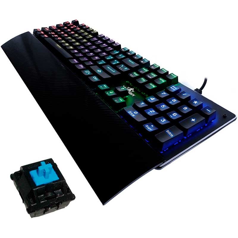 Teclado Gamer Mecanico Yeyian Flare 2000 Rgb Retroiluminado Switch Azul