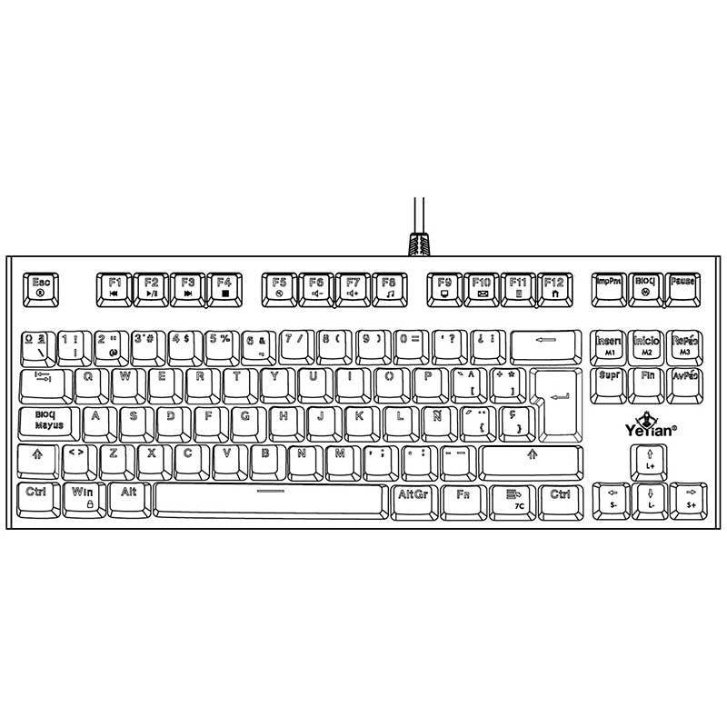 Teclado Gamer YEYIAN Spark 2000 Outemu Switch Rojo 