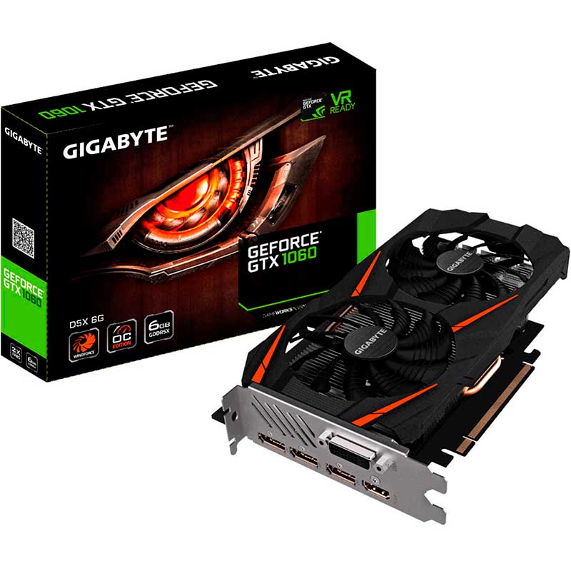 Tarjeta de Video GIGABYTE Nvidia GTX 1060 Windforce 2X OC D5X 6GB DDR5 GVN1060WF2OC6GD 20 