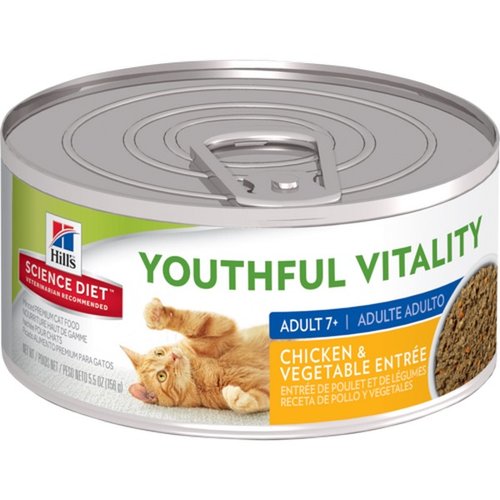 Hills Science Diet Alimento para Gato A7+ Youthful Vitality Entrada de Pollo y Vegetales lata 150 gr