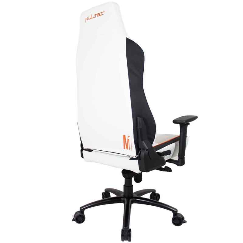 Silla Gamer KULTEC Serie M1 Ergonomica Gaming Vinipiel Tonuk Blanco/Naranja KLTM-9393 