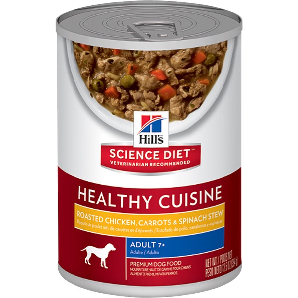 Hills Science Diet Alimento Húmedo Para Perro Adulto+7 Cocina Sana Estofado De Pollo Rostizado, Zanahorias Y Espinacas 0.35 Kg