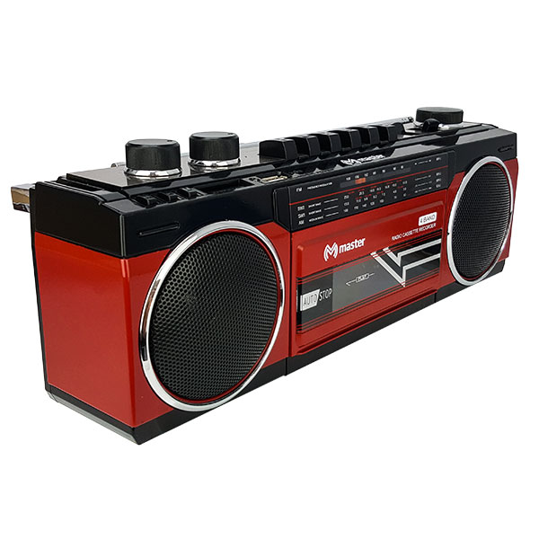 Radiograbadora Roja Master Casete Radio USB SD MS-RETRORCR