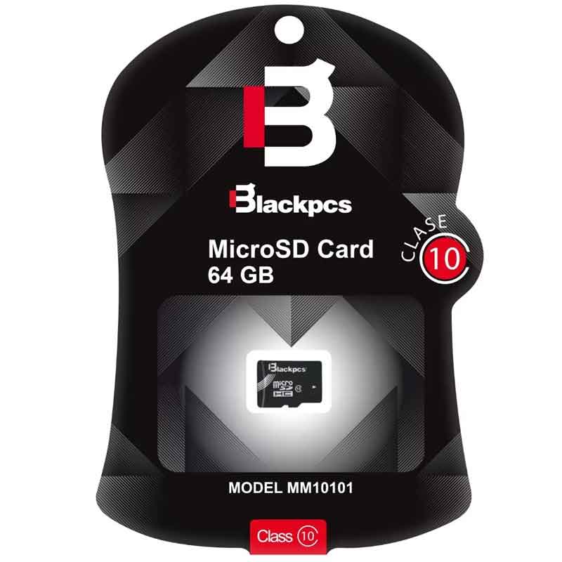 Memoria Micro Sd 64gb Blackpcs Clase 10 Hc Mm10101-64