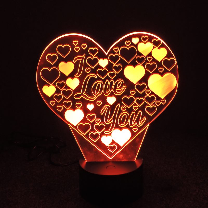 Lámpara 3D San Valentín Te amo