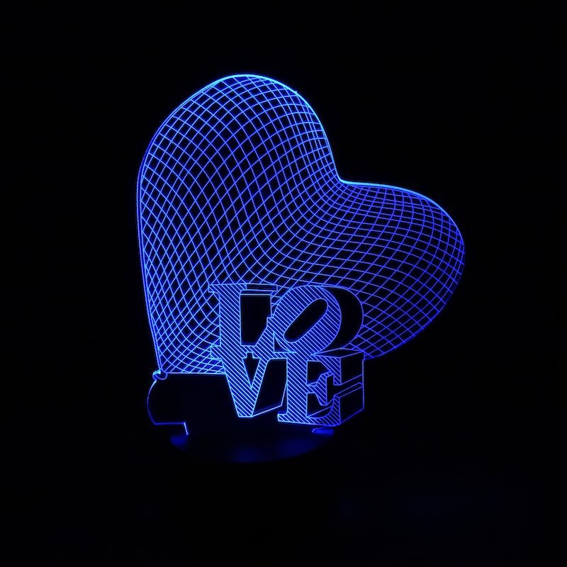 Lámpara 3D San Valentín Love