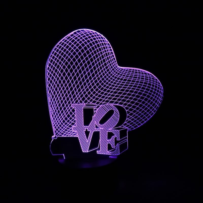 Lámpara 3D San Valentín Love