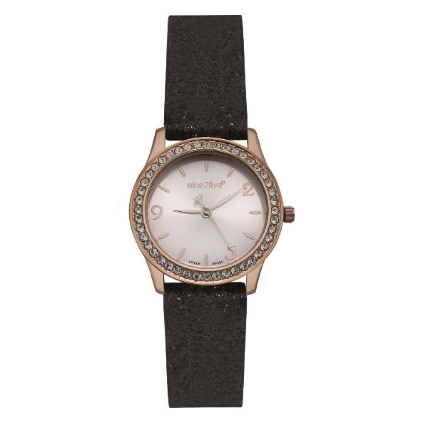 Reloj Nine2Five para Dama Negro con brillos