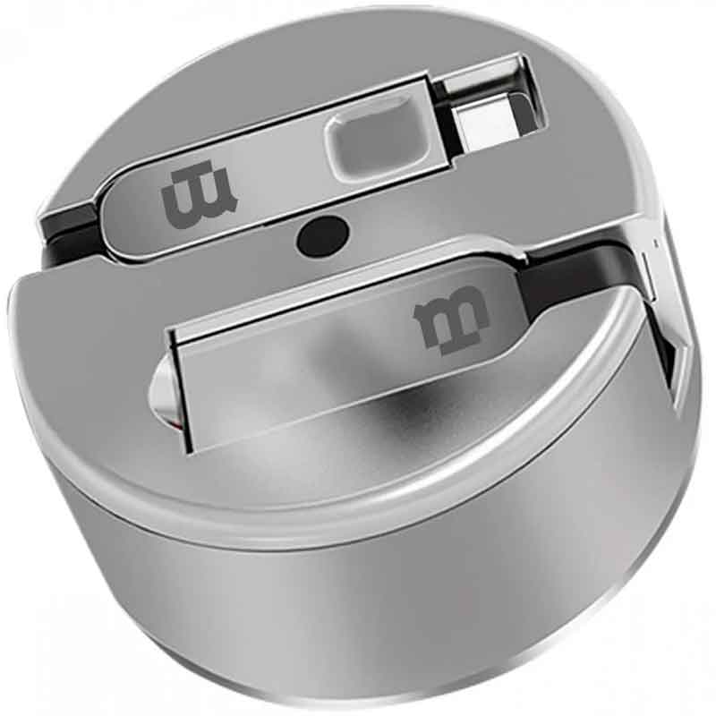 Cable Tipo C y Micro usb Retractil 1m V8 Blackpcs Casmcpr-3 Plata