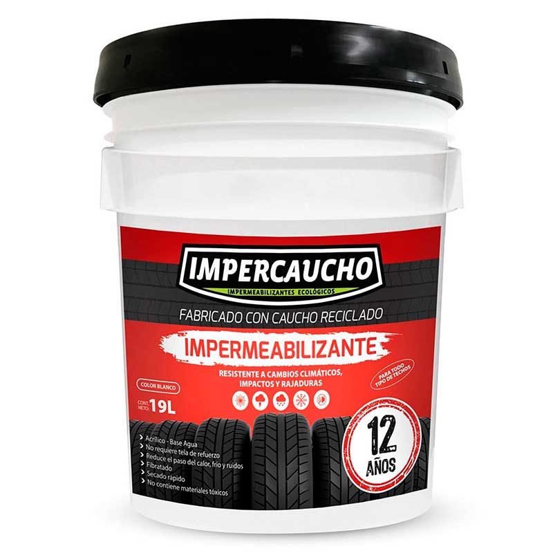 Impermeabilizante Impercaucho 12 Años Blanco 19 Lts