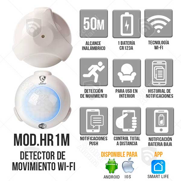 Detector Movimiento Inteligente Wifi Alarma Casa X Internet