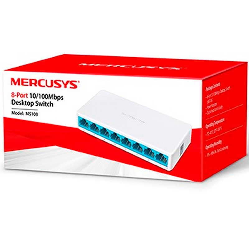 Switch MERCUSYS MS108 Mini Fast Ethernet 8 Puertos RJ45 10/100Mbps