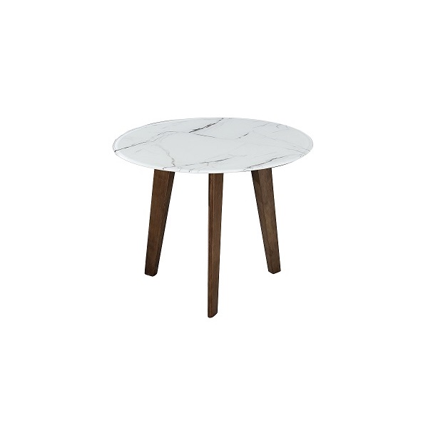 Mesa Lateral Adenn Marmol Cristal Marmol Blanco / Nogal - Kessa