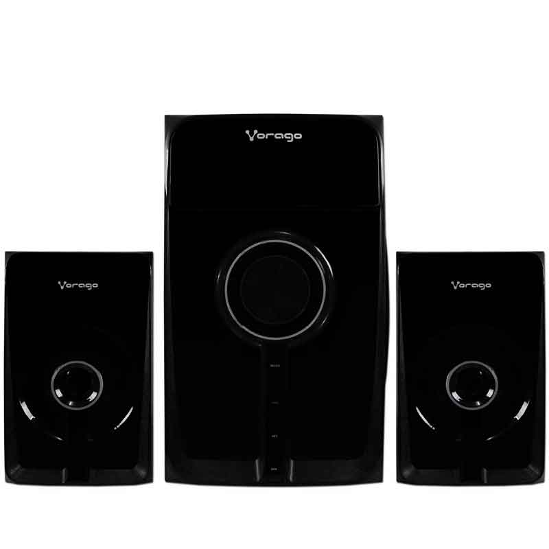 Bocinas VORAGO 300 Mini Bluetooth Lector MicroSD USB Negra SPB-300 