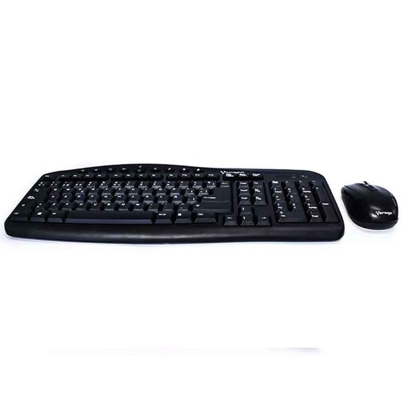 VORAGO Kit Teclado y Mouse Multimedia KM-303 Inalambrico Negro AC-395896-2 