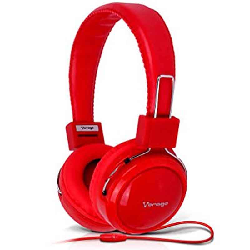 Audifono VORAGO 300 HeadPhones HIFI Bass Rojo HP-300R 