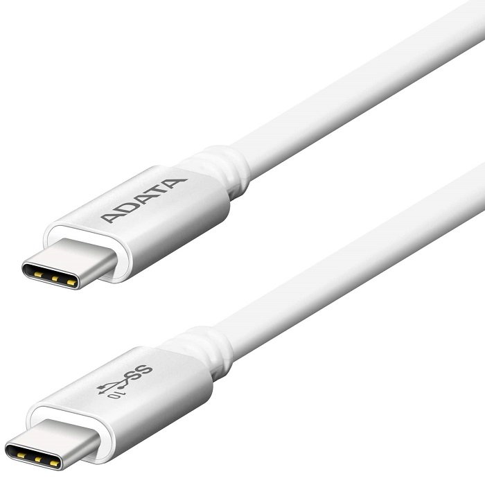 Cable USB C a USB C 3.1 Gen2 Adata Blanco 1 Metro ACC3AL-100CM-CSV