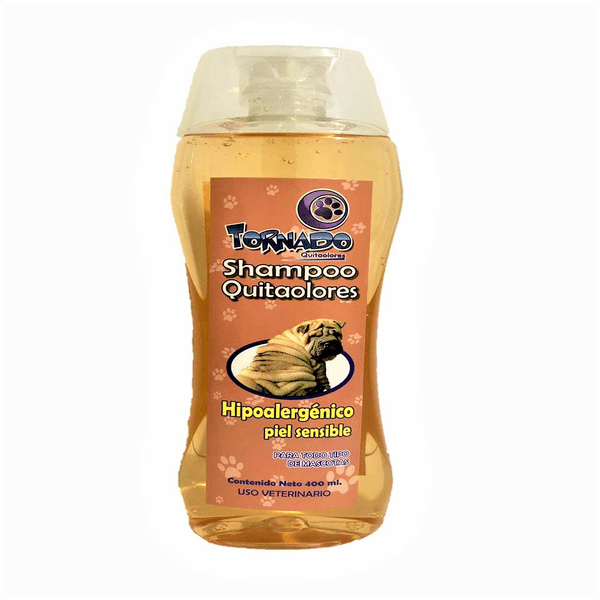 Shampoo Tornado Quitaolores Hipoalergenico Piel Sensible 400 Ml