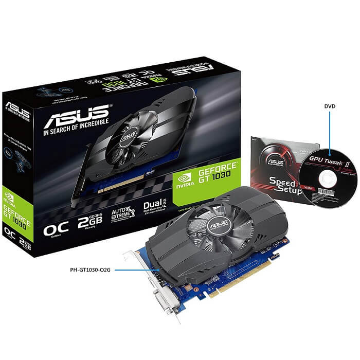 Tarjeta De Video Nvidia Asus Phoenix GT 1030 OC 2GB GDDR5 GeForce PH-GT1030-O2G