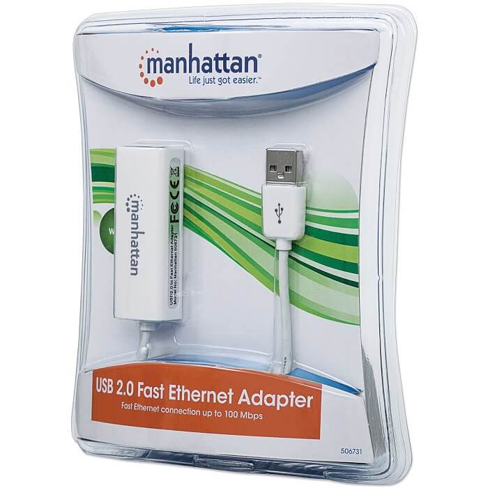 Convertidor Adaptador De Red Manhattan USB a Ethernet Alta Velocidad 2.0 506731