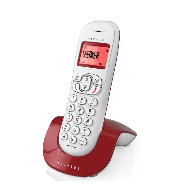 Telefono fijo Inalambrico Rojo Alcatel Manos libres  C250  - Reacondicionado