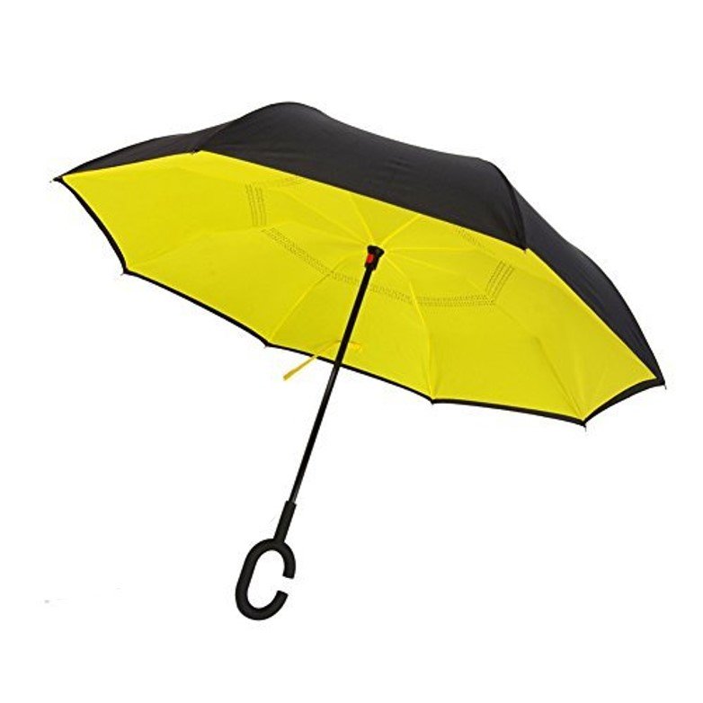 Paraguas reversible  invertido Manos libres Amarillo