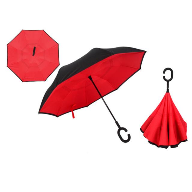 Paraguas reversible  Invertido manos libres rojo
