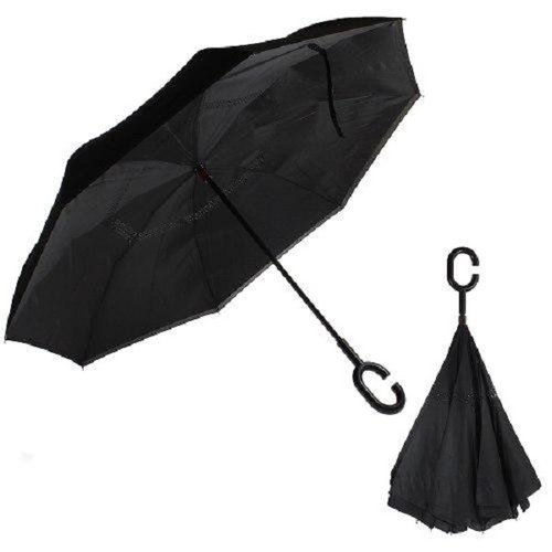 Paraguas reversible  invertido Manos libres Negro