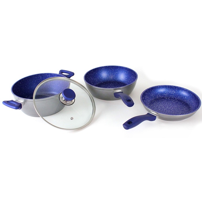 Juego De Sartenes De Zafiro Antiadherente Flavor Pan