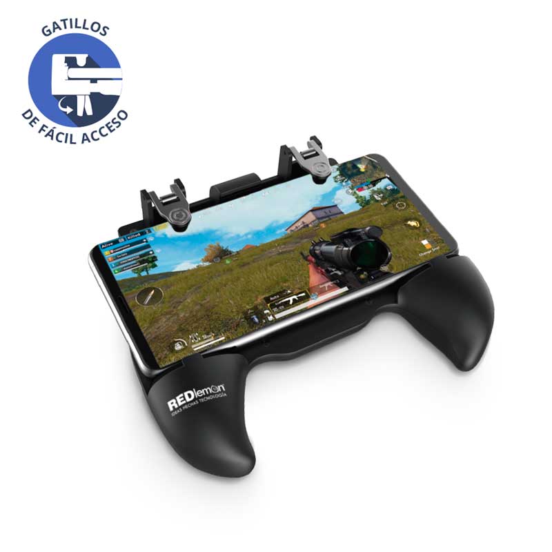 Redlemon Control Game Grip Con Dos Gatillos Para Smartphone, Disparador Rápido, Diseño Ergonómico, Universal, Plug And Play