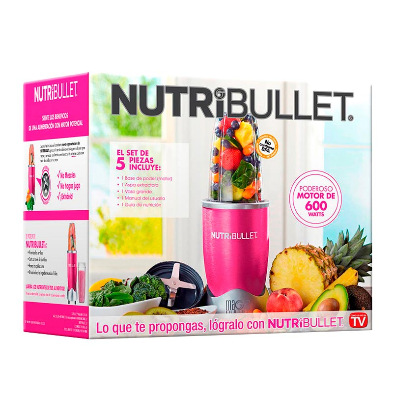 NutriBullet 600w Rosa Pulverizador de alimentos 