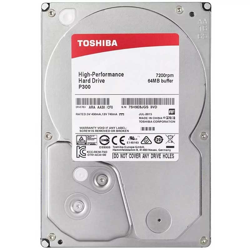 Disco Duro Interno 2TB Toshiba P300 7200RPM 3.5 SATA III HDWD120UZSVA 