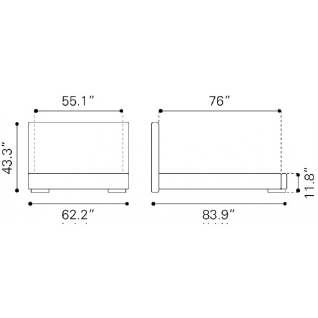 Cama Modelo Amelie Matrimonial Gray Gris - Kessa