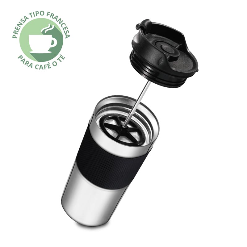 Redlemon Termo Para Café Con Prensa Francesa Portátil, Capacidad De 350 Ml, Acero Inoxidable, 6 Horas Caliente