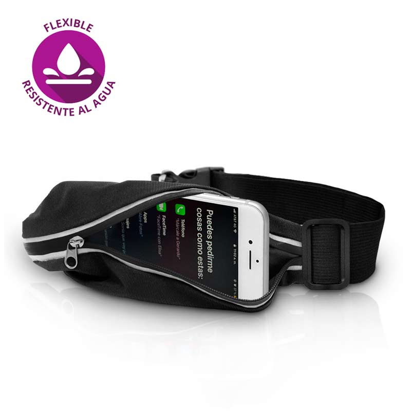 Redlemon Cinturón para Correr Impermeable, Ajustable y Flexible Tipo Cangurera, Deportivo con Cintas Reflejantes para la Noche, Compatible con Smartphones y más.