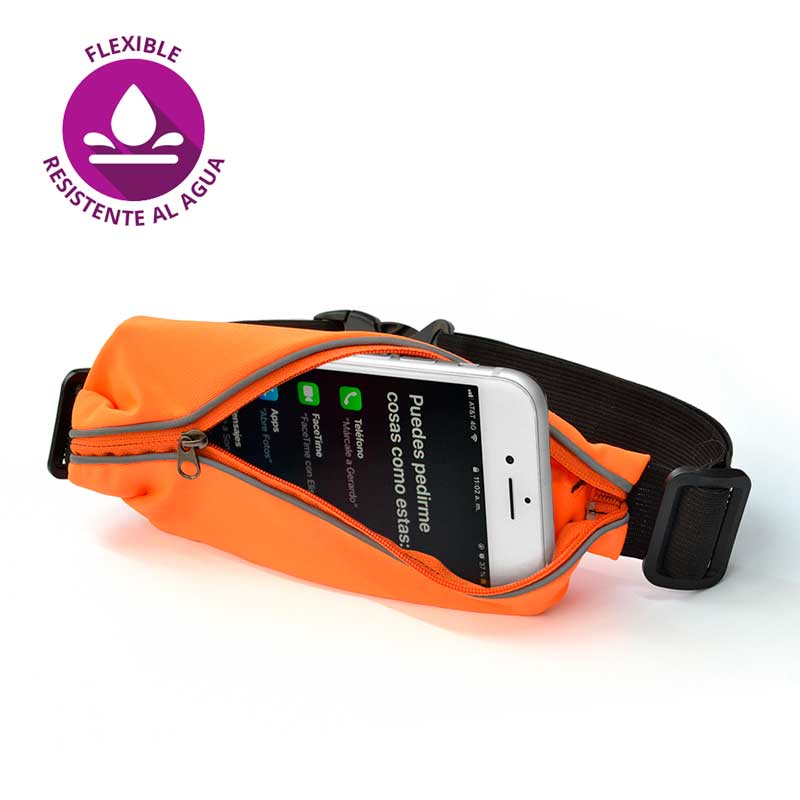 Redlemon Cinturón para Correr Impermeable, Ajustable y Flexible Tipo Cangurera, Deportivo con Cintas Reflejantes para la Noche, Compatible con Smartphones y más.