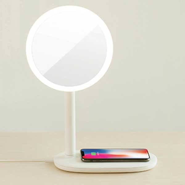 Cargador celular Qi wireless, lampara y espejo Mirror - Zeta - Blanco