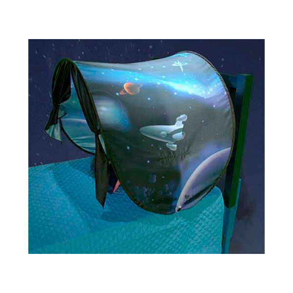 thumbnail image 2 of Ontel Dream Tents Space Adventure Pop-Up Bed Tent For Kids - Glow In Dark Canopy With Reading Light For Twin & Bunk Beds 2 of 12