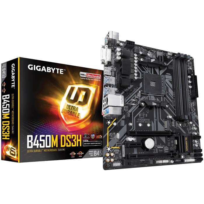 Tarjeta Madre GIGABYTE B450M DS3H 4xDDR4 2xPCI-E USB3 Socket AM4