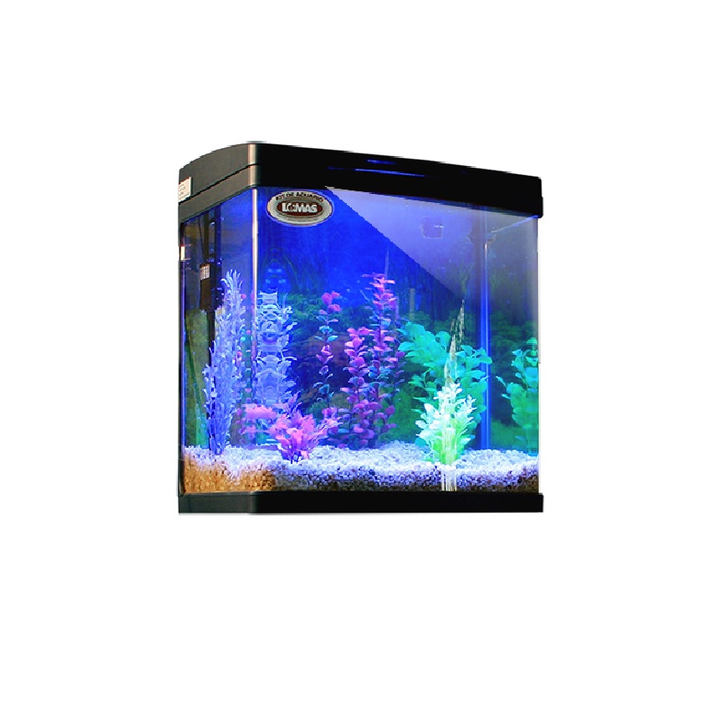 Kit De Acuario Pecera Rectangular Negro 25 Litros Fl7659