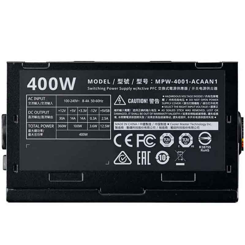 Fuente De Poder Pc Gamer Cooler Master Elite 400w 80plus