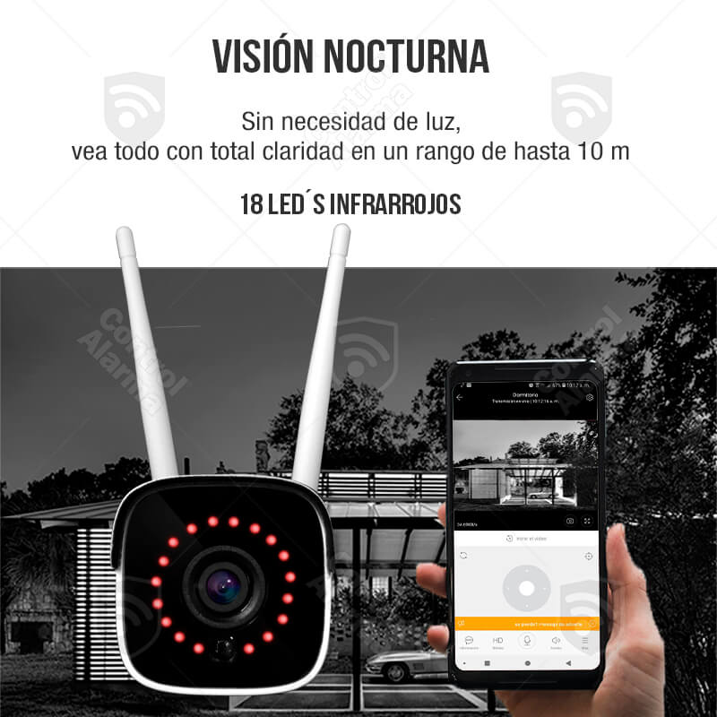 Camara Ip Wifi Exterior Full Hd Altavoz Vigilancia Dvr Nube Seguridad